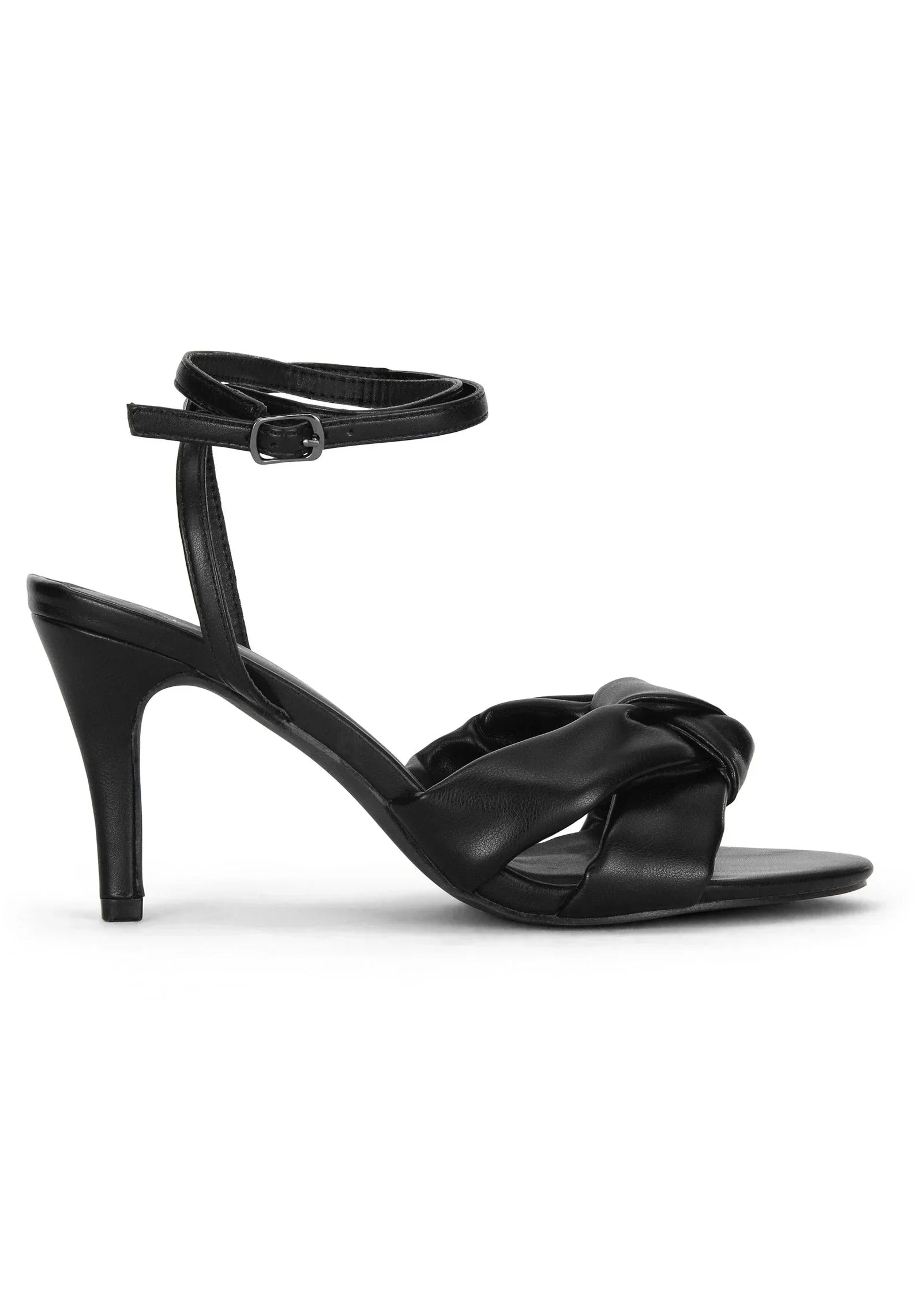 Knot Strap Heel Black