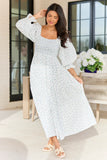 Thalia White Floral Smocked Top Maxi Dress SALE