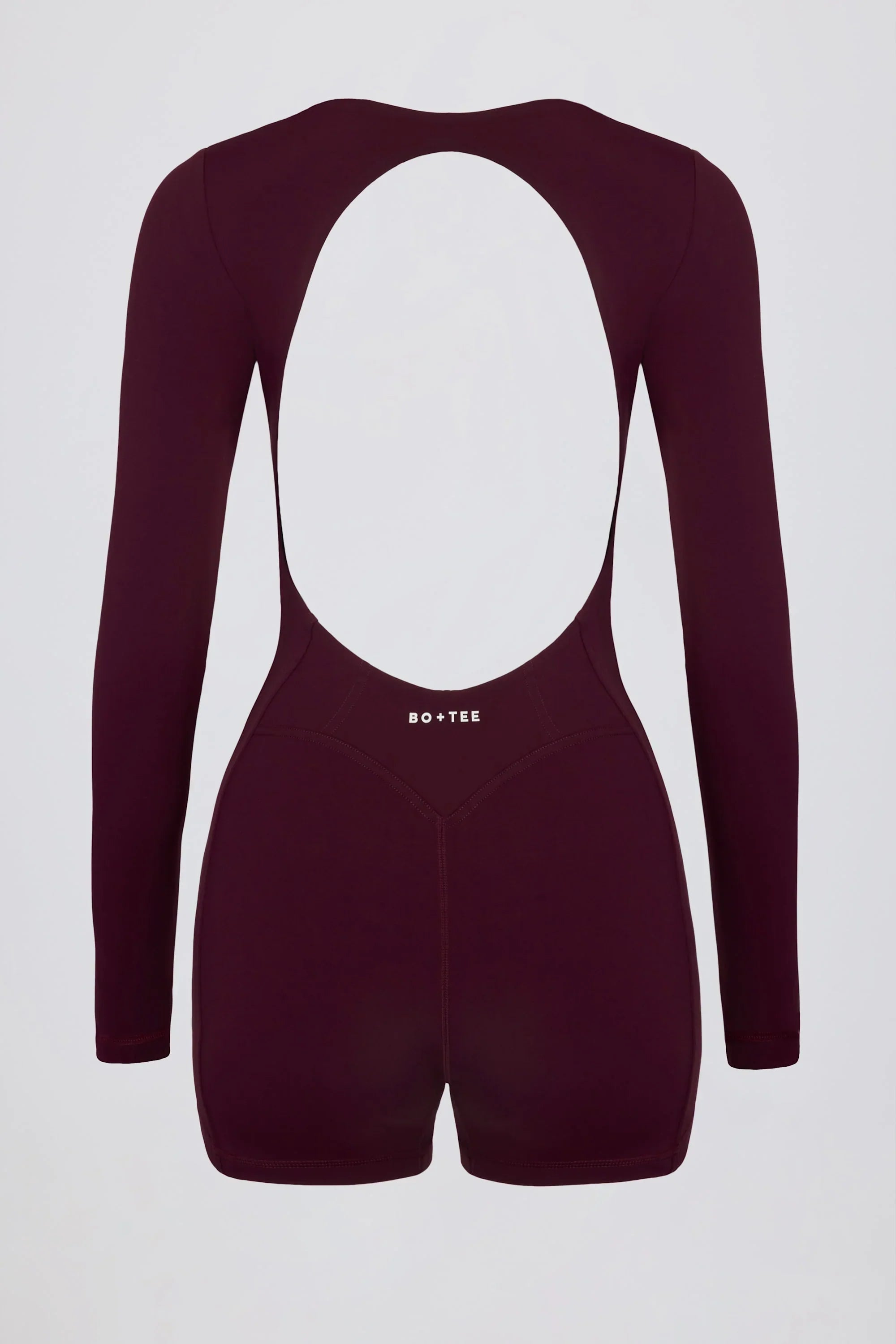 Soft Active Open Back Unitard in Burgundy