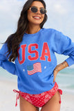 Athletic USA Flag Blue Graphic Sweatshirt