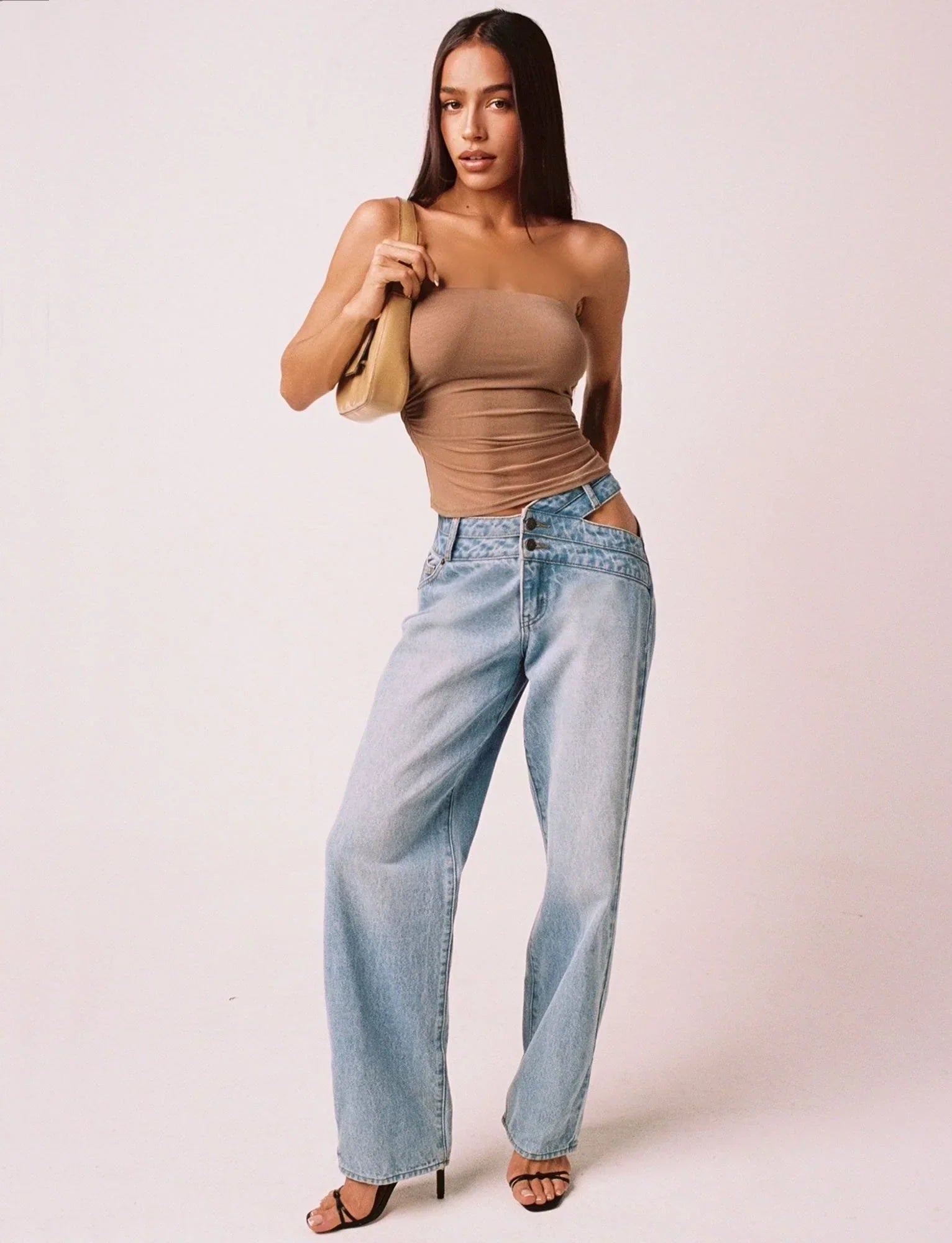 HARRIETT TUBE TOP TAN