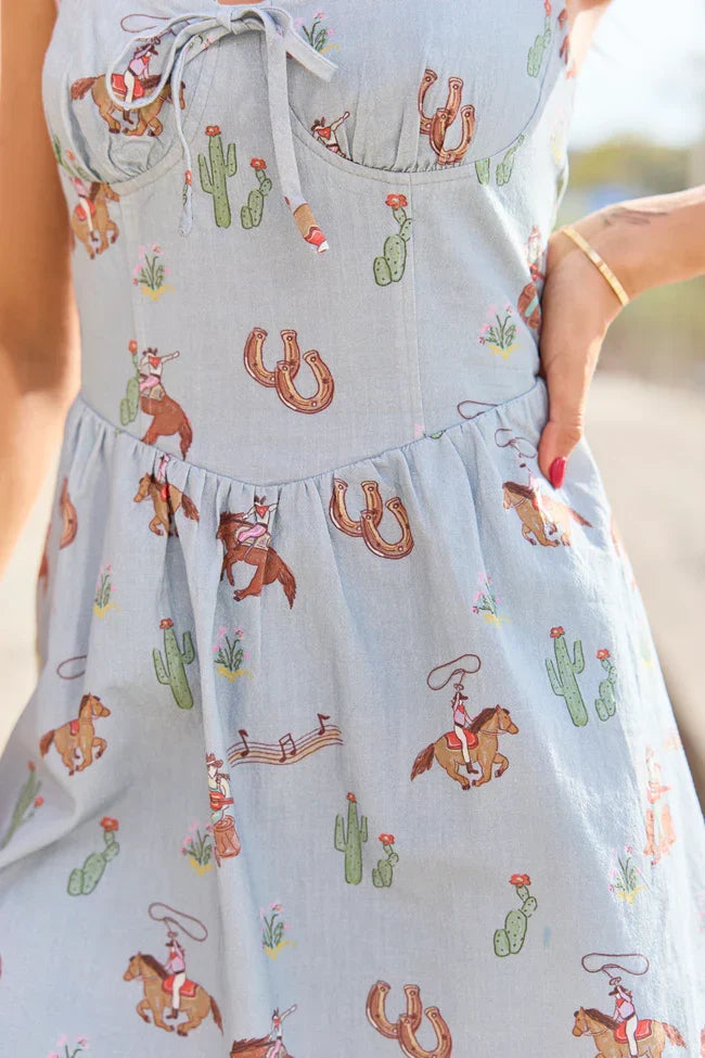 Willa Blue Cowboy Mini Dress