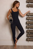 Soft Active Backless Jumpsuit in Black