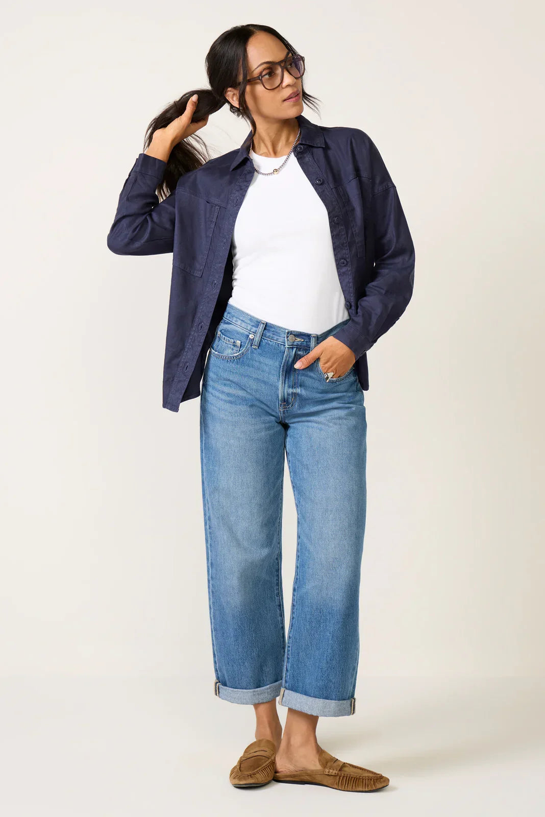 Frankie Stretch Linen Long Shacket