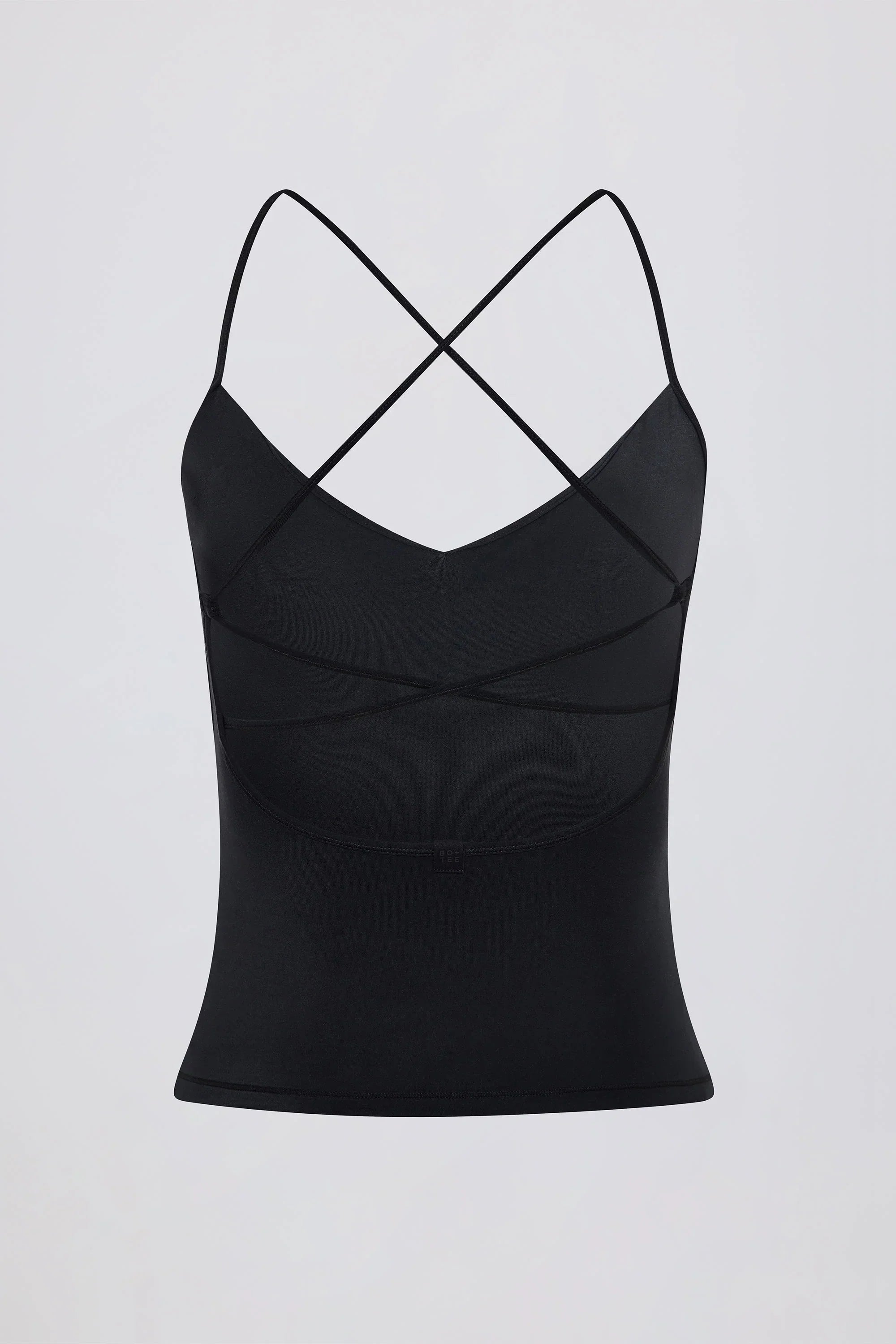 Cross Back Tank Top in Black