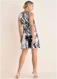 Mirror Sequin Mini Dress Silver