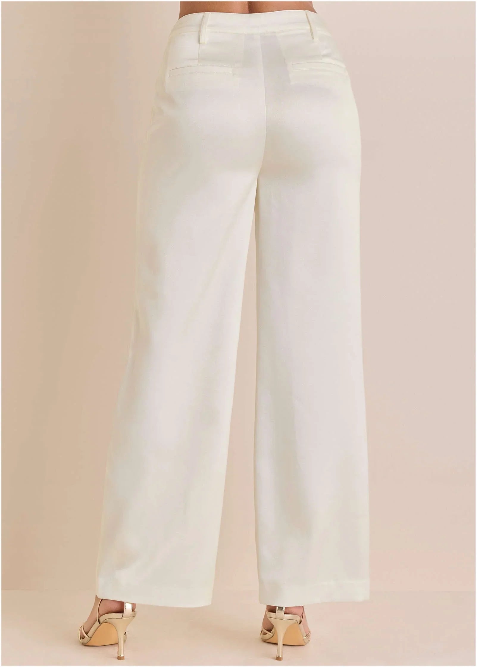 Shiny Satin Pant Off White