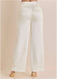 Shiny Satin Pant Off White