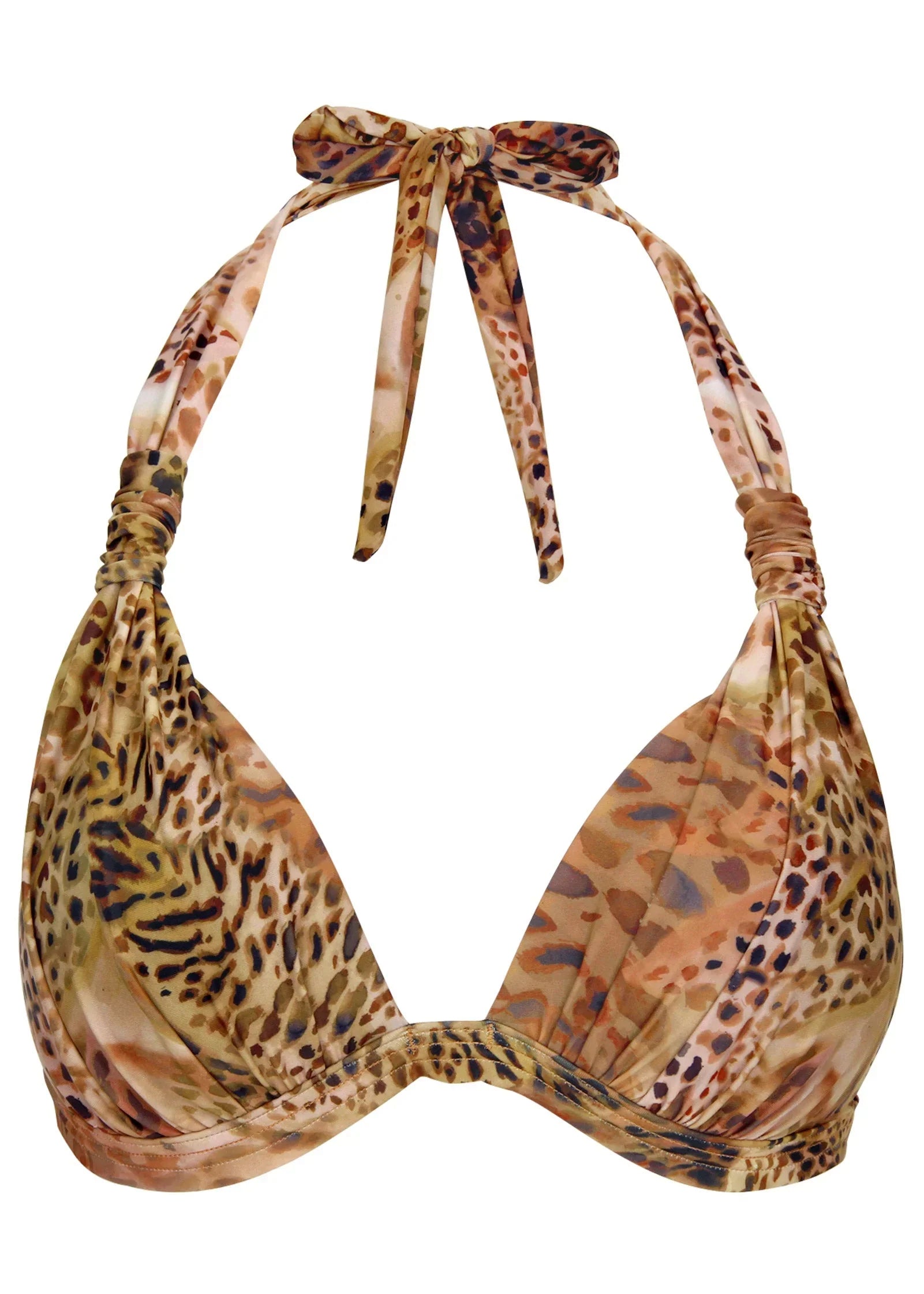 Goddess Push Up Halter Top Leopard Lillies Small