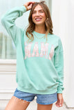 Mama Block Multi Daisy Mint Graphic Sweatshirt