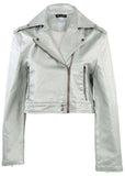 Metallic Moto Jacket Silver Metallic