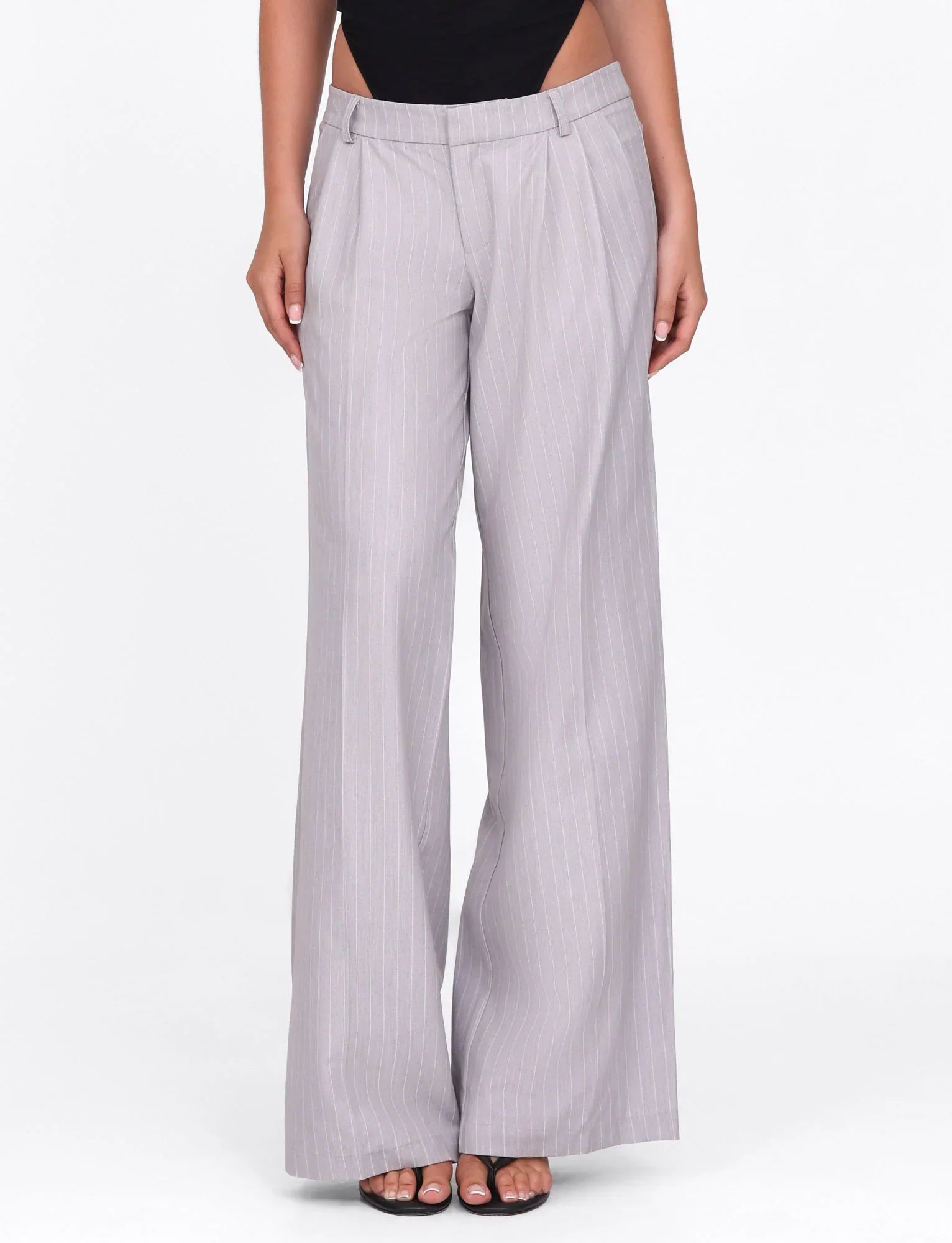 AMBERLY SUIT PANT GREY PINSTRIPE GREY PINSTRIPE