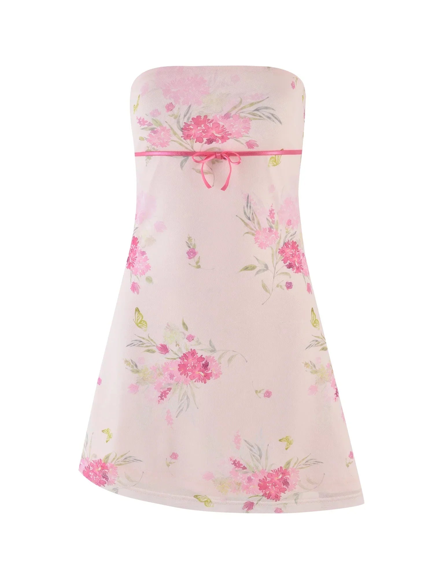 CARSYN MINI DRESS PINK FLORAL WATER COLOUR FLORAL