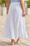Be Yourself White Drawstring Eyelet Skirt