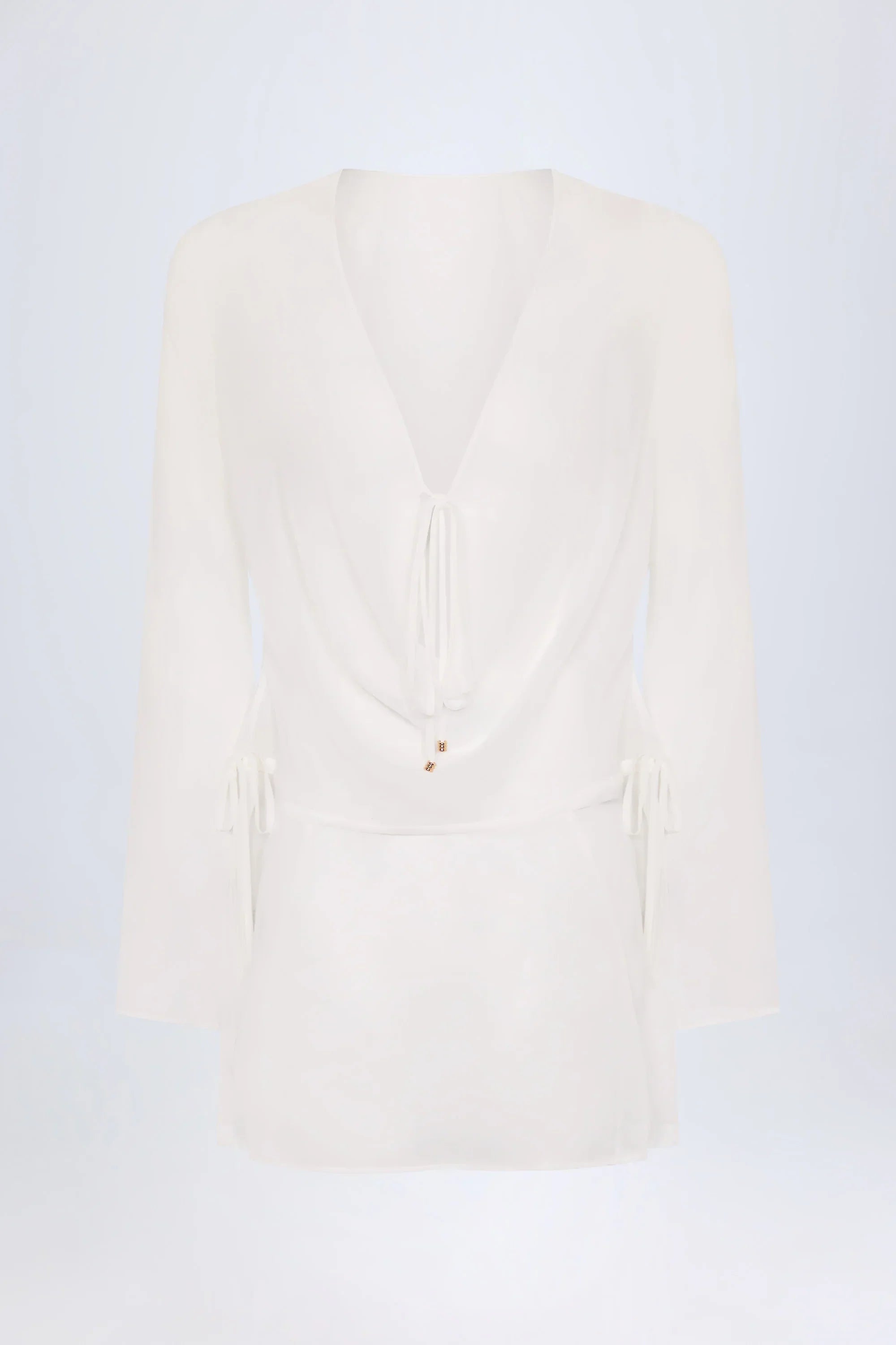 Cowl Neck Mini Dress in White