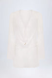 Cowl Neck Mini Dress in White