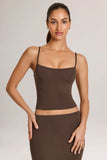 Modal Scoop Neck Tank Top in Chocolate Brown