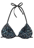 Sequin Triangle Top Black
