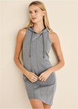 Hooded Seam Detail Dress Medium Heather Grey