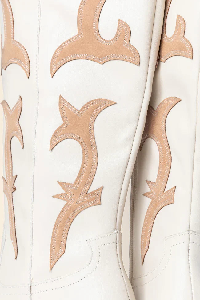 Adriana Beige Cowboy Boots FINAL SALE
