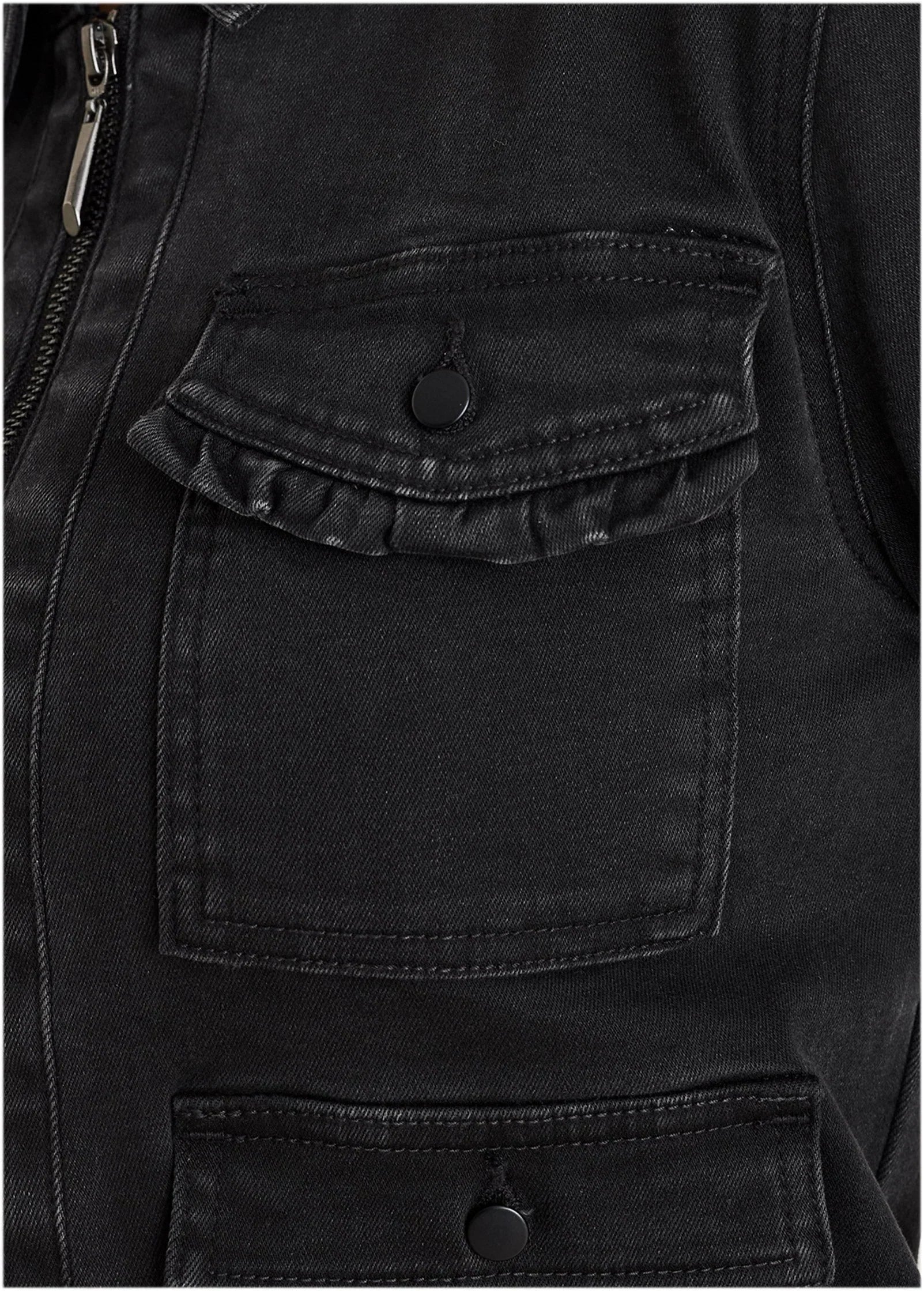 Denim Cargo Jacket Black Wash