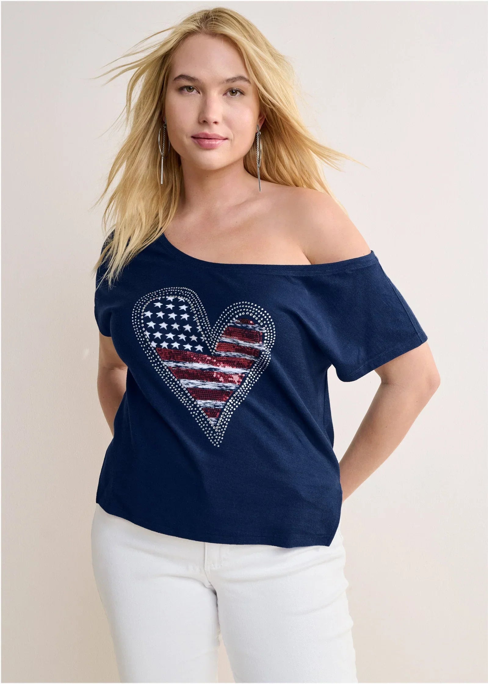 Americana Lounge Top Navy Multi