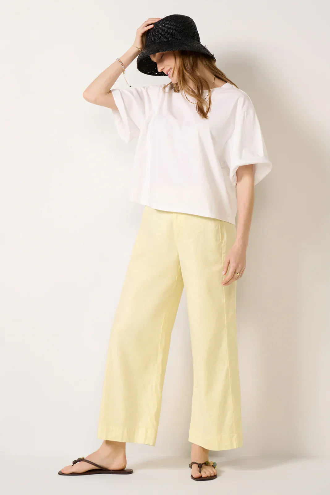 Joelle Stretch Linen Crop Pant