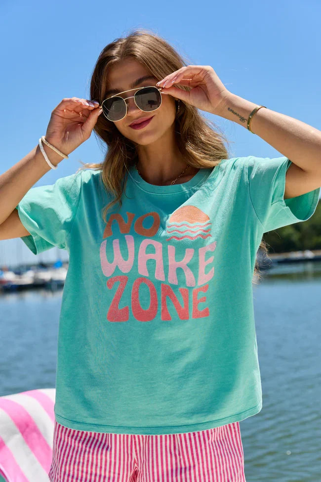 No Wake Zone Mint Graphic Tee