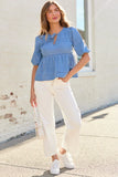 Elle Tiered Chambray Top