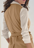 Sleeveless Blazer Short Set Camel
