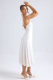 Sweetheart Neck Ruched Midaxi Dress in Ivory