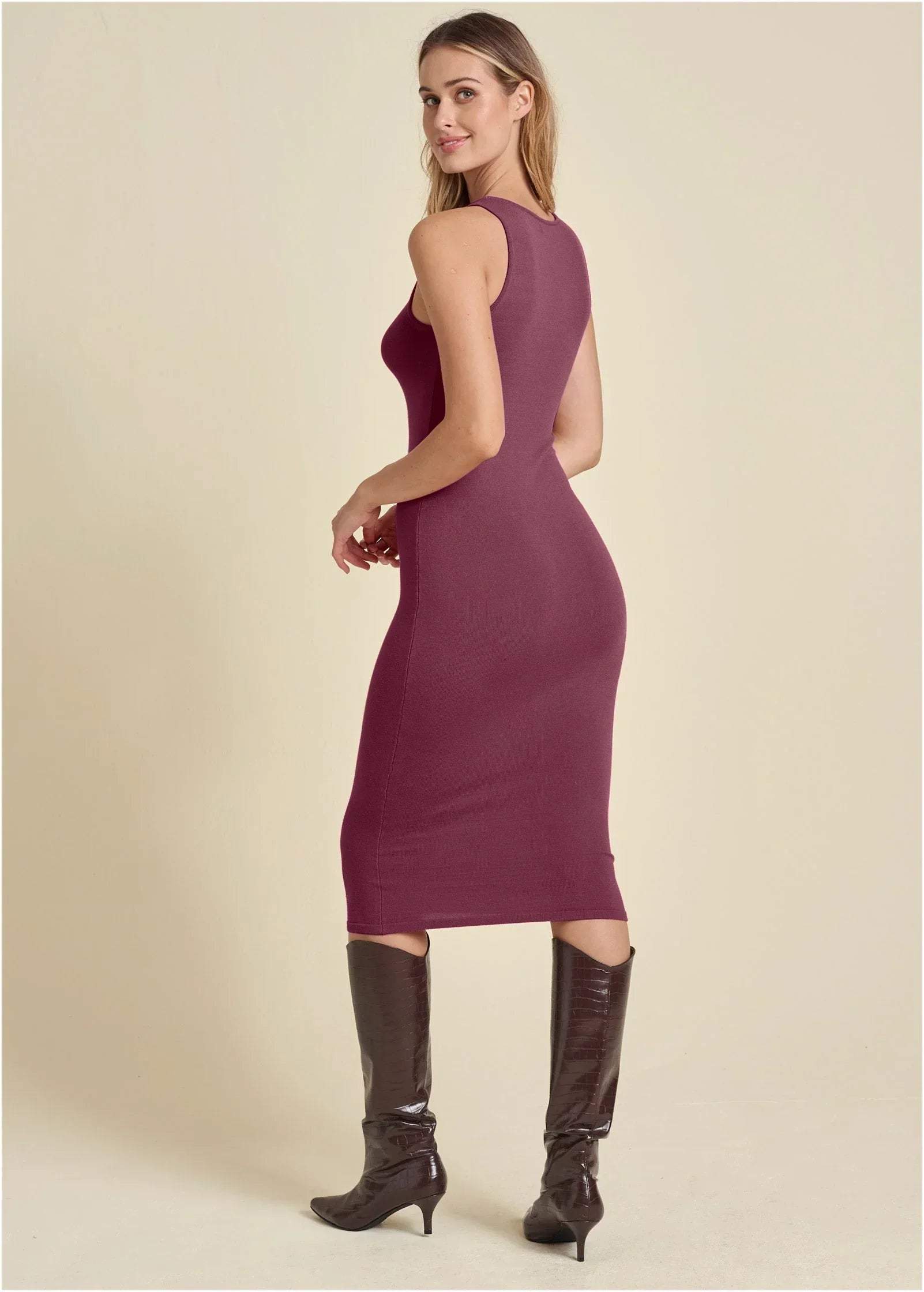 Midi Sweater Dress Berry