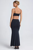 Hardware Detail Cut Out Maxi Dress in Black