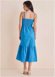 Button Front Maxi Blue