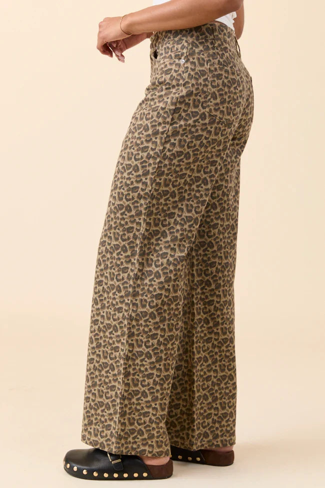Wild Things Leopard Wide Leg Pants SALE
