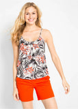 Tropical Print Cami Black Off White