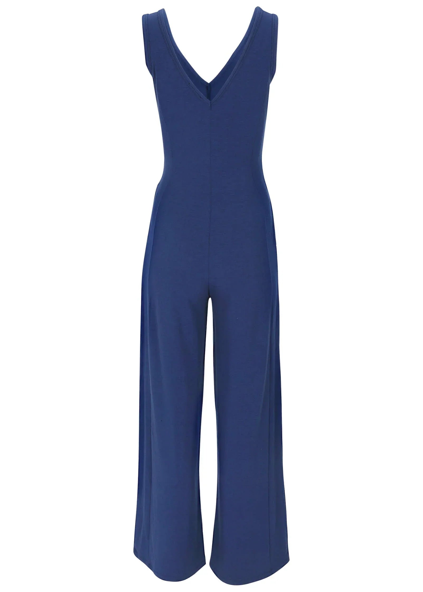Relaxed V Neck Jumpsuit Dark Blue