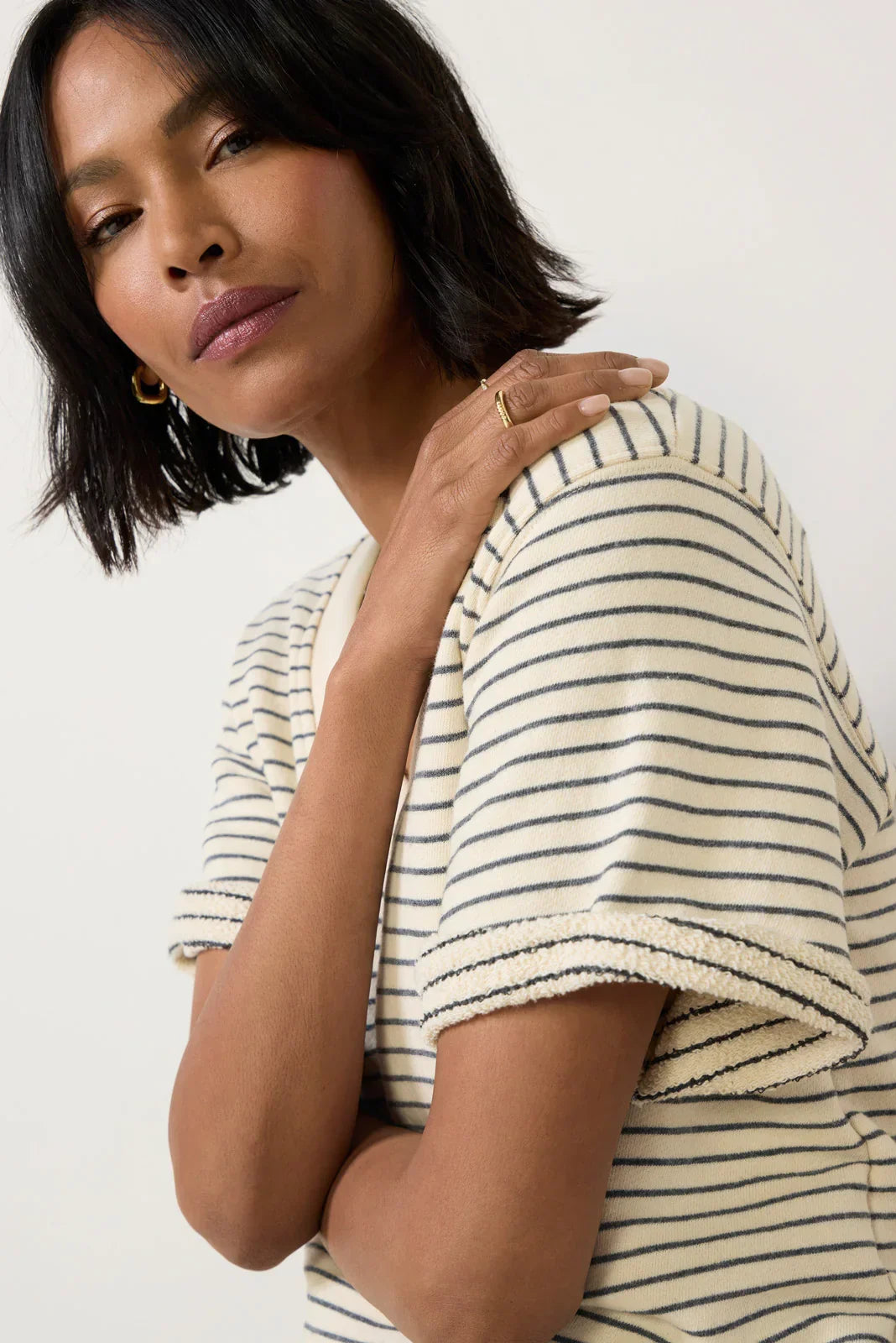Briggs Stripe V Neck Sweatshirt