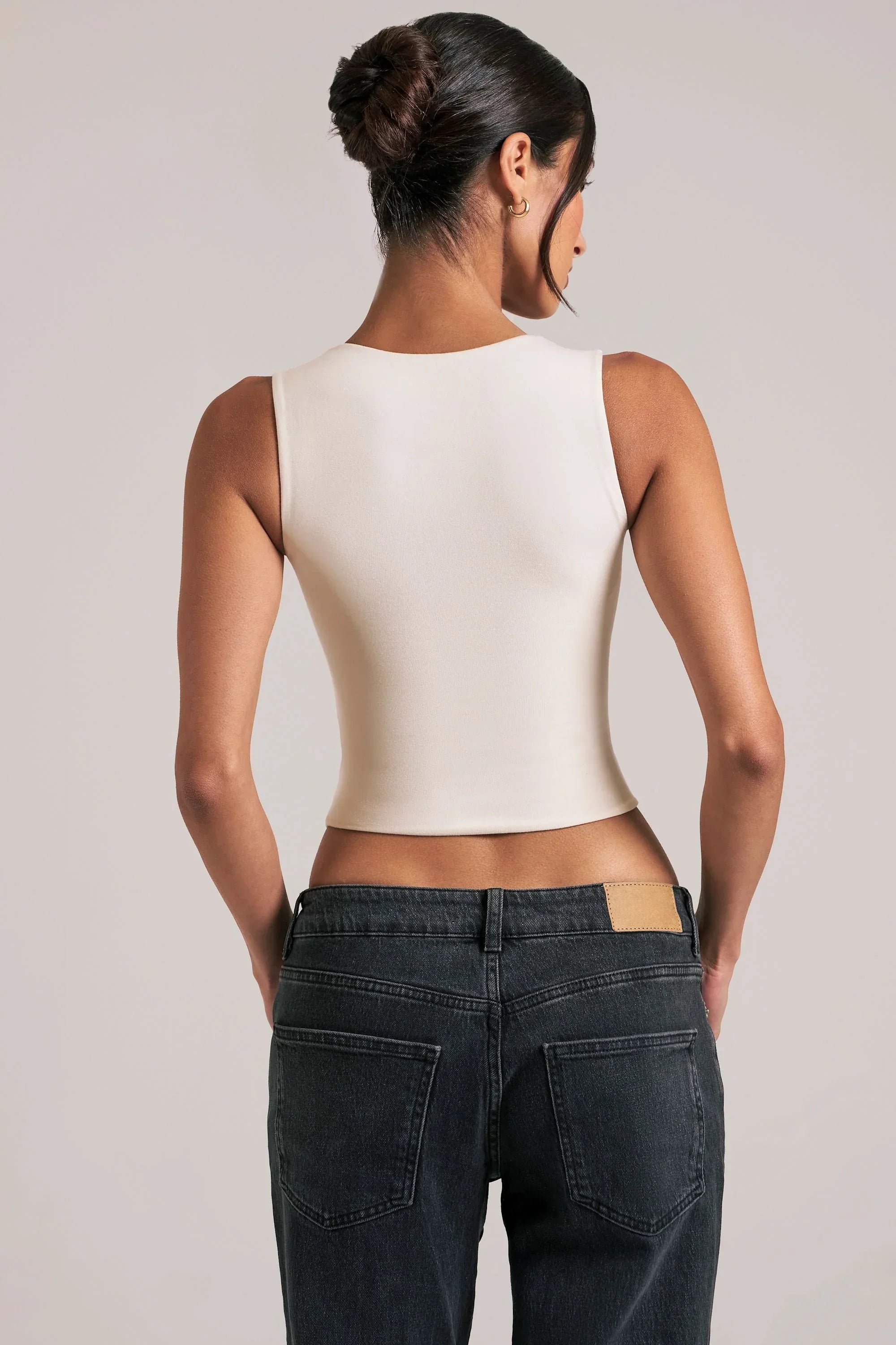 Modal Square Neck Top in Ivory