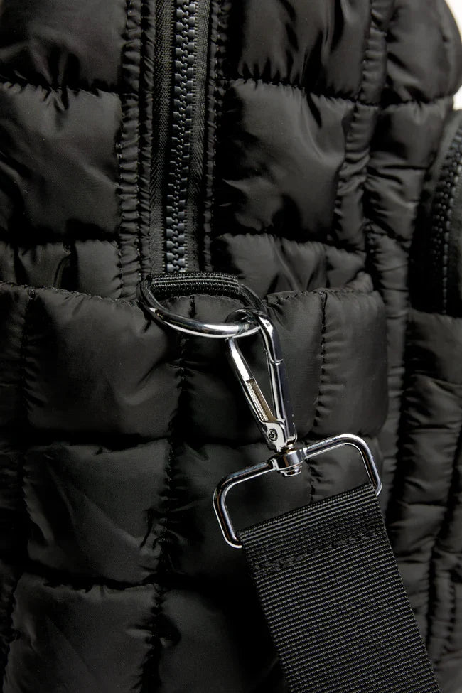 Haylie Black Quilted Weekender Bag
