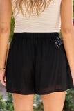 All Along Black Pleated Shorts