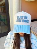 KenzKustomz Blue Stripe Vintage Trucker Hat Enjoy the Little Things