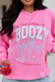 Red White Boozy Pink Graphic Sweatshirt