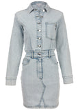 Denim Shirt Dress Light Wash