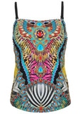 San Juan Bandeau Tankini Top Mirrored Jungle