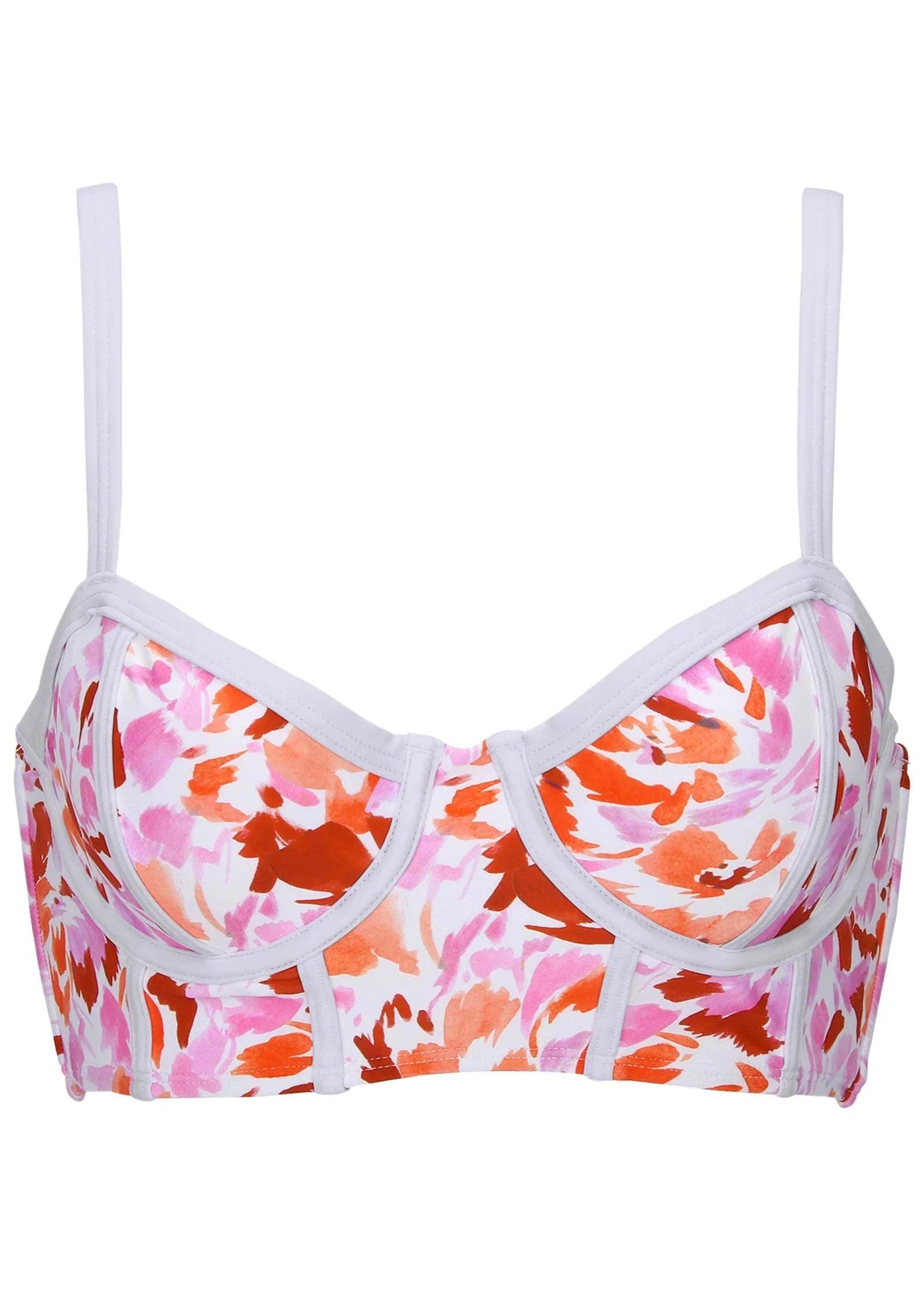 Seam Detail Underwire Top Feathered Blooms