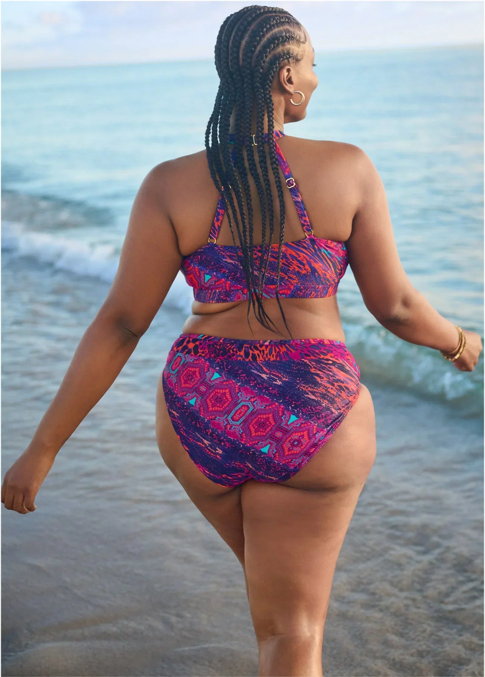 High Neck Keyhole Swim Top Seaside Voyager