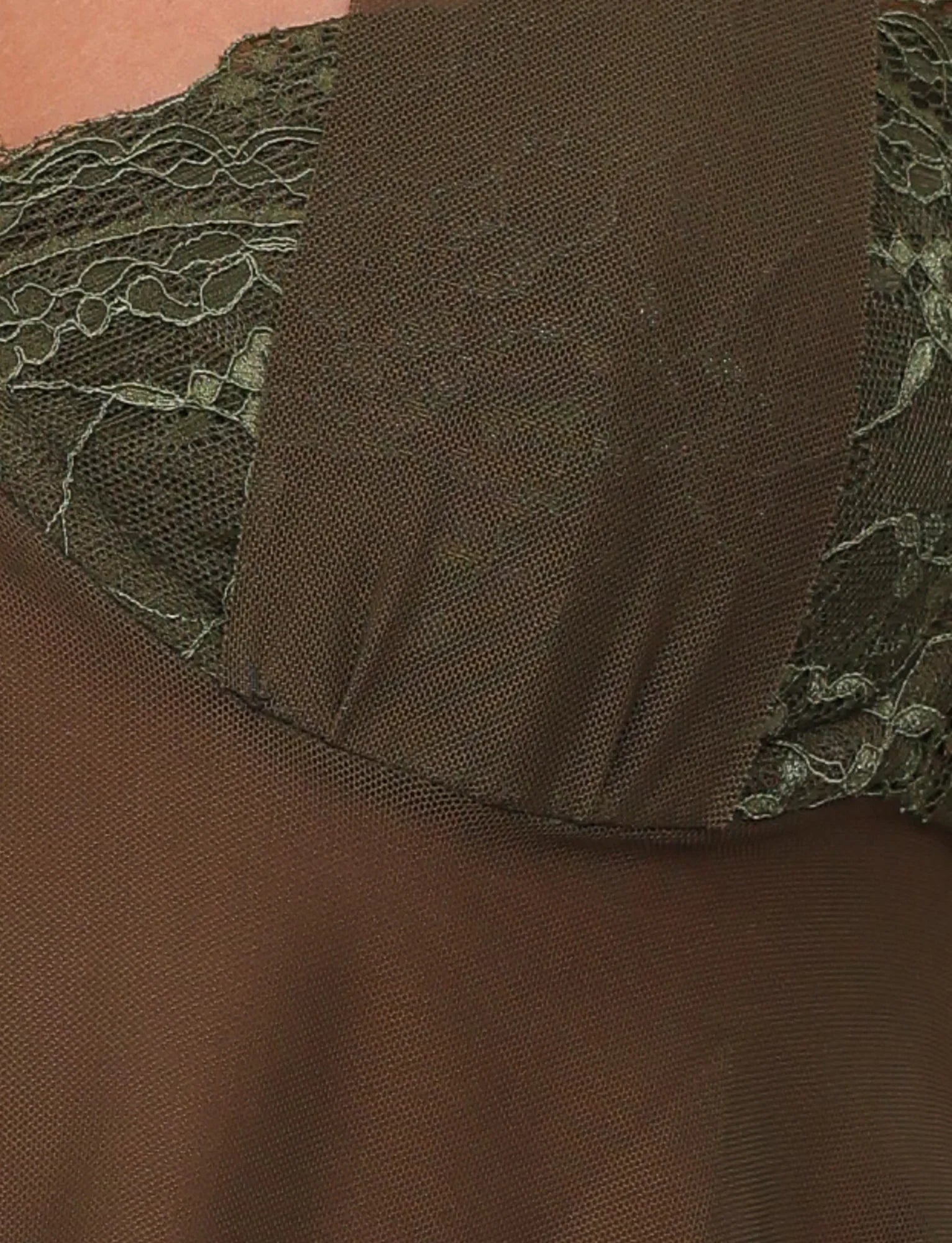 ADELINA TOP GREEN KHAKI GREEN IVORY