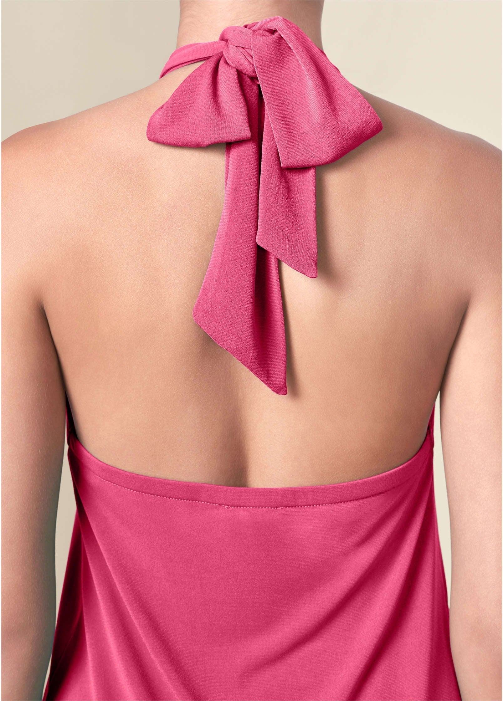 Halter Tie Dress Hot Pink