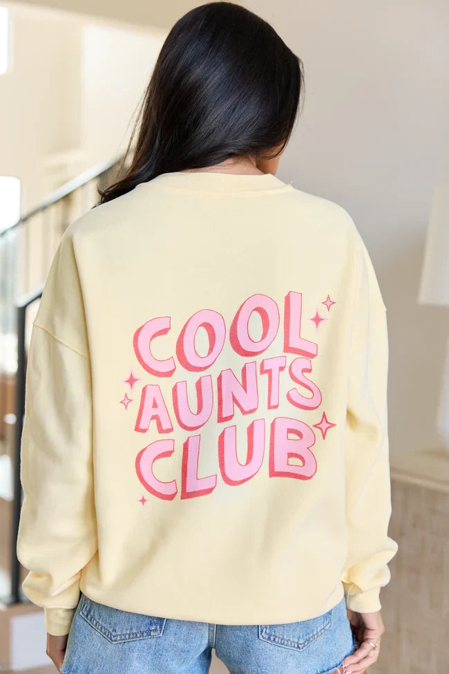 Cool Aunts Club Yellow Graphic Sweatshirt